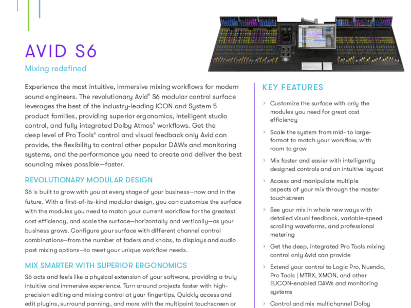 Avid Datasheet